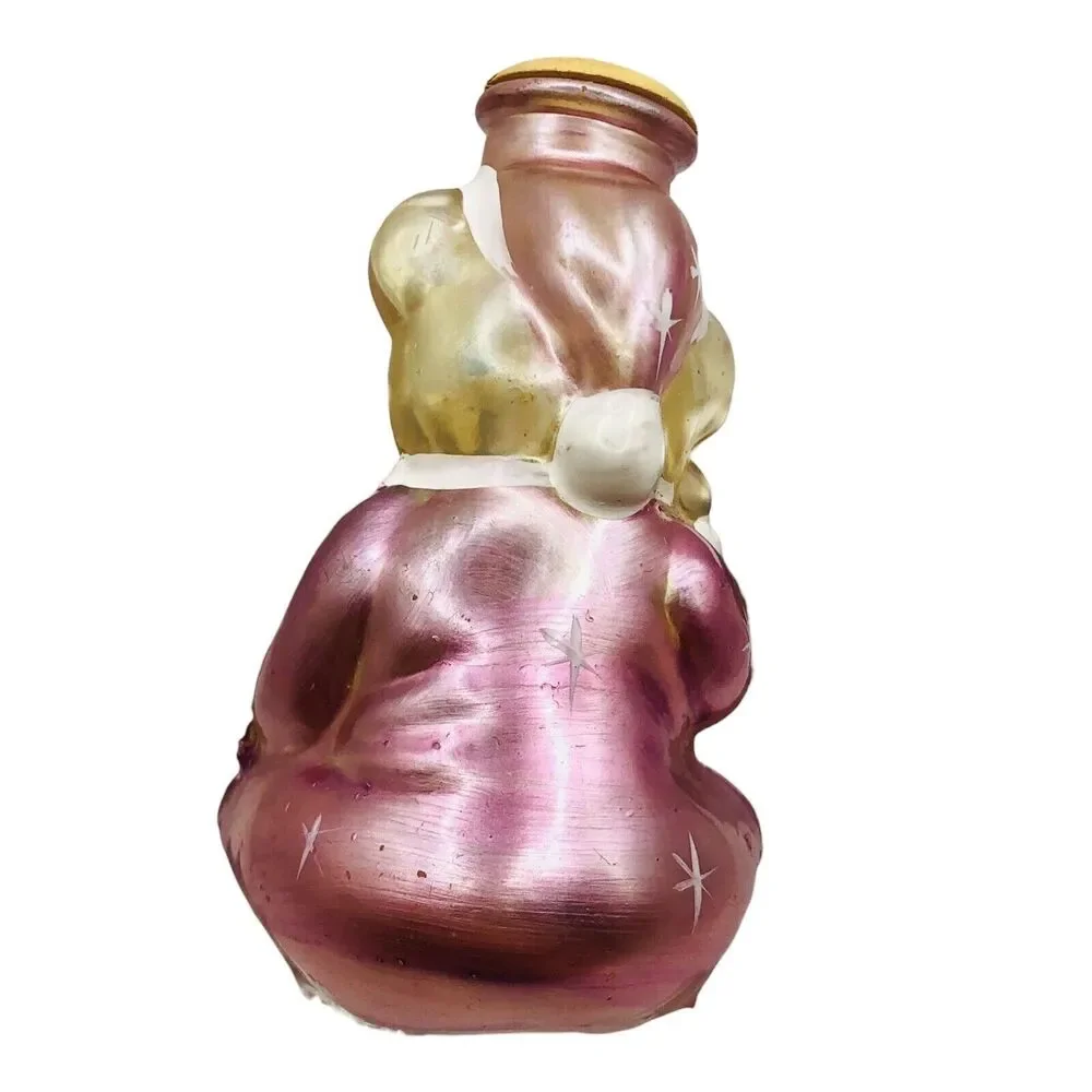 VTG Teddy Bear Frosted Metallic Pink Glass Merck Old World Christmas Light Cover
